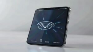 Um smartphone Samsung com sinal Wi-Fi forte para Como aumentar o sinal do wifi no celular Samsung.