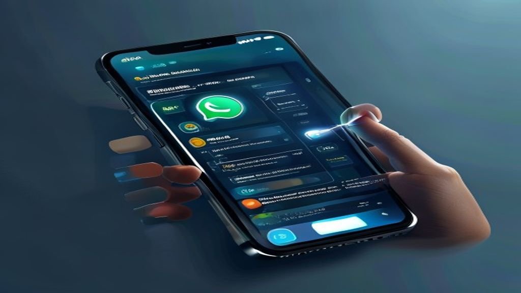 Imagem destacada mostrando o recurso de WhatsApp IA em um smartphone Android, com elementos visuais de inteligência artificial na interface de chat.