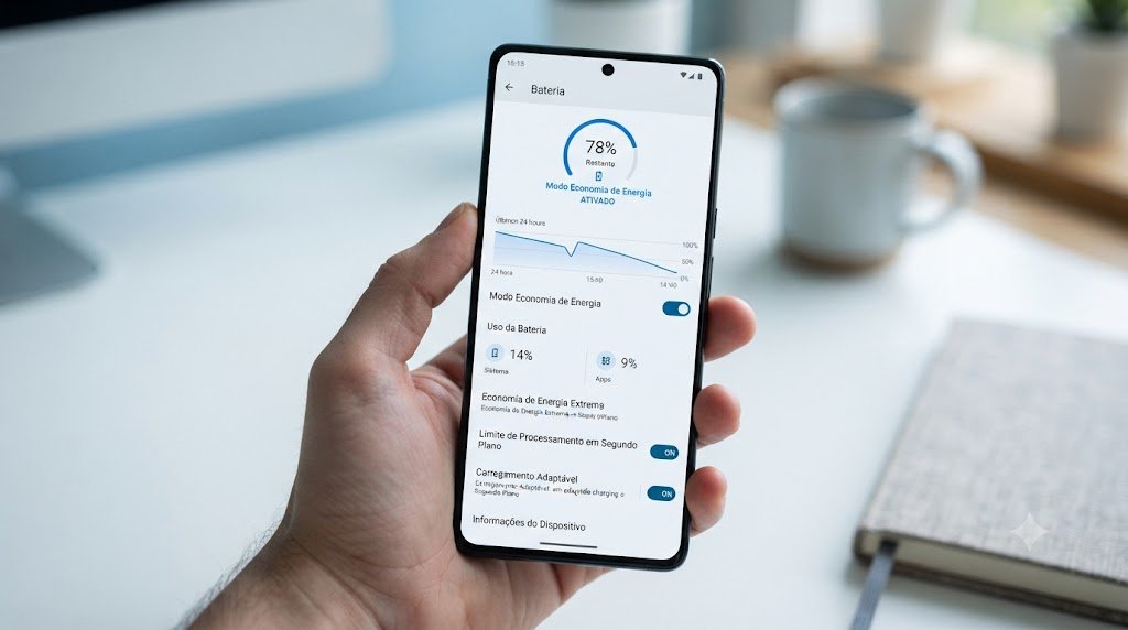 Como economizar bateria no Android ajustando configurações do sistema.