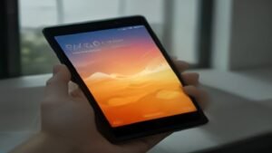 Smartphone Xiaomi Redmi Note 12 sendo segurado para processo de atualização de sistema.