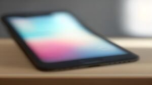 iPhone 15 sendo manuseado com foco na tela de configurações de bateria do iOS.