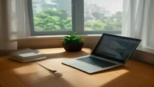 Smartphone Xiaomi conectado a um notebook para processo de desbloqueio de bootloader em uma mesa de trabalho moderna.