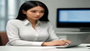 Empreendedor revisando documentos societários em um laptop para cadastro de vendedor PJ na Shopee