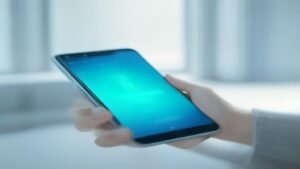 Mãos segurando smartphone com interface de segurança para autenticação em dois fatores do Instagram.