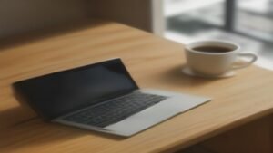 Pessoa segurando um smartphone em uma mesa de trabalho, pronta para iniciar o processo de recuperação de conta no Instagram.